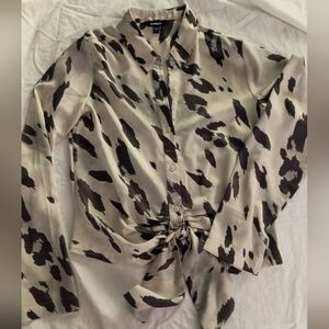 Woman's Express Long Sleeve size S Blouse with Tie Knot.
